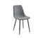 Lot De 4 Chaises Estelle Tissu Gris Clair Pieds Métal Noir