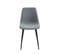 Lot De 4 Chaises Estelle Tissu Gris Clair Pieds Métal Noir