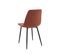 Lot De 4 Chaises Estelle Tissu Bordeaux Pieds Métal Noir