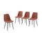 Lot De 4 Chaises Estelle Tissu Bordeaux Pieds Métal Noir