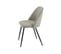 Lot De 2 Chaises Elisabeth Tissu Gris Pieds Métal Noir