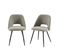 Lot De 2 Chaises Elisabeth Tissu Gris Pieds Métal Noir