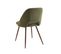 Lot De 2 Chaises Elisabeth Tissu Vert Pieds Effet Chêne