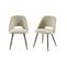 Lot De 2 Chaises Elisabeth Tissu Beige Pieds Effet Chêne