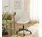 Chaise De Bureau Lena Velours Beige 5 Roulettes