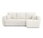 Canapé D'angle Refa Convertible Tissu Bouclette Blanc 4 Places