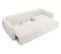 Canapé D'angle Refa Convertible Tissu Bouclette Blanc 4 Places