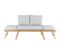 Banquette Modulable Mola En Bois D'acacia Coussins Gris Clair Chiné