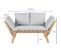 Banquette Modulable Mola En Bois D'acacia Coussins Gris Clair Chiné