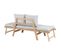 Banquette Modulable Mola En Bois D'acacia Coussins Gris Clair Chiné