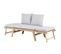 Banquette Modulable Mola En Bois D'acacia Coussins Gris Clair Chiné