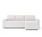 Canapé Angle Max Convertible Tissu Bouclette Blanc 4 Places