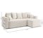 Canapé Angle Mike Convertible Velours Beige 4 Places