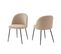 Lot De 2 Chaises Esmee Bouclette Beige Sable Pieds Métal Noir