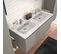 Meuble De Salle De Bain Nordik Gris Ultra Mat 120 Cm + Plan Vasque Style + Miroir Deko 120x60 Cm
