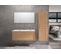 Meuble De Salle De Bain Sorento Couleur Chêne Clair 120cm + Plan Double Vasque Style + Miroir Et