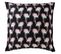 Taie D'oreiller Coton Palmiers  Noir/rose  - 63 X 63 Avec Volant