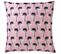 Taie D'oreiller Coton Palmiers  Noir/rose  - 63 X 63 Avec Volant