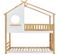 Lit cabane superposé 200x90 avec échelle, lit enfant avec protection antichute en bois de pin, blanc