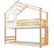 Lit cabane superposé 200x90 avec échelle, lit enfant avec protection antichute en bois de pin, blanc