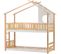 Lit cabane superposé 200x90 avec échelle, lit enfant avec protection antichute en bois de pin, blanc