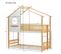 Lit cabane superposé 200x90 avec échelle, lit enfant avec protection antichute en bois de pin, blanc