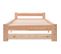 Lit futon 200x90 en bois massif avec tête de lit et sommier à lattes, naturel