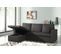 Canapé D'angle Convertible Aspen + Coffre 4 Places - 223x146x67 Cm - Angle Réversible - Tissu - Noir