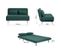 Banquette BZ 2 Places - Style Scandinave - Velours Vert - L 130 X P 90 X 81 Cm - Deplo