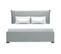 Cushion Lit Coffre Adulte Classique - Tissu Gris Clair - Sommier Inclus - 140 X 190 Cm