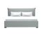 Lit Coffre Adulte 160x200 Cm - Cushion - Classique - Tissu Gris Clair - Sommier Inclus