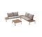 Salon De Jardin Modulable 4 Personnes - En Aluminium Blanc Et Polywood Avec Coussins Gris Santana