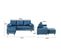 Canapé D'angle Fixe Réversible - 3 Places - Tissu Bleu - L 194 X P 139 X H 83 - New York