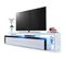 Meuble TV 227 Cm Blanc Brillant Et Bordure Noir  + LED Rgb (lxhxp): 227 X 52 X 35  Cm