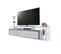 Meuble TV  Blanc Brillant Et Bordure Grise (lxhxp): 227 X 52 X 35  Cm