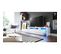 Meuble TV Blanc Brillant Et Bordure Crème + LED Rgb (lxhxp): 227 X 52 X 35  Cm