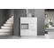 Buffet Intégralement Laqué Blanc Insertion Gris Béton Mat + LED   (hxlxp) : 123 X 103 X 38