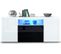 Buffet Moderne En Blanc  Et  Noir  Haute Brillance  + LED 72 X 167 X 35