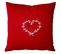 Coussin Déhoussable Au Cœur Brodé - 40x40 Cm - Rouge