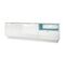 Meuble TV  Blanc Haute Brillance Avec Une Insertion En Turquoise Haute Brillance + LED