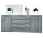 Buffet Blanc Et Anthracite  (lxhxp) : 166,5 X 72,5 X 35 Cm