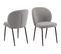 Chaise Scandinave Bouclette Et Pieds En Métal Noir (lot De 2) - Pamela