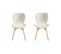 Chaises Tissu Bouclette Beige Et Bois Chêne (lot De 2) - Matilda