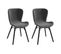 Chaises Tissu Bouclette Gris Anthracite Et Bois Chêne (lot De 2) - Matilda