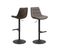 Tabouret De Bar En Tissu Bicolore Brun Et Gris (lot De 2) - Alicia