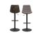 Tabouret De Bar En Tissu Bicolore Brun Et Gris (lot De 2) - Alicia