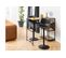 Tabouret De Bar Simili Piétement Tulipe Métal Noir (lot De 2) - Jack