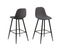 Tabouret De Bar En Tissu Piétement Oblique Métal Noir (lot De 2) - Willy