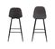 Tabouret De Bar En Tissu Piétement Oblique Métal Noir (lot De 2) - Willy