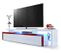 Meuble TV Blanc Et Bordeaux Laqué 227 Cm Avec LED